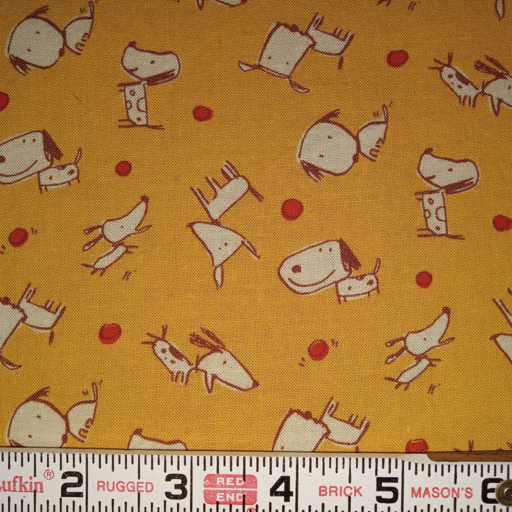 FREE SPIRIT Cotton Novelty Sewing Fabric DOGS TOSS - 1.5 Yards
